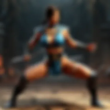 Fierce female combatant in battle stance