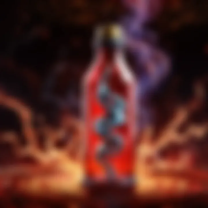 Mystical vial with swirling energy