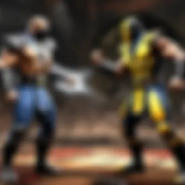 Combat scene in Mortal Kombat game machine