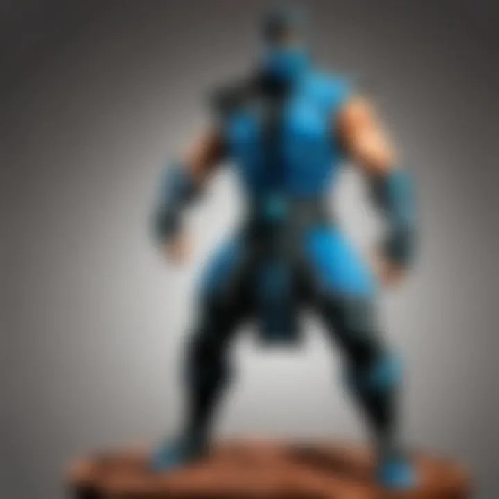 Top angle shot of Sub Zero figurine capturing iconic stance