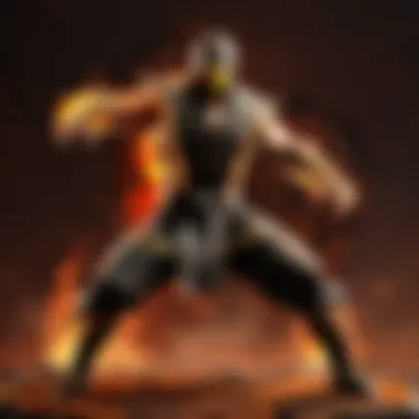 Martial Artist in Fiery Battle Stance