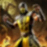 Dynamic combat scene with Scorpion in Mortal Kombat for the Switch