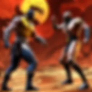 Epic battle scene in Mortal Kombat Armageddon arena