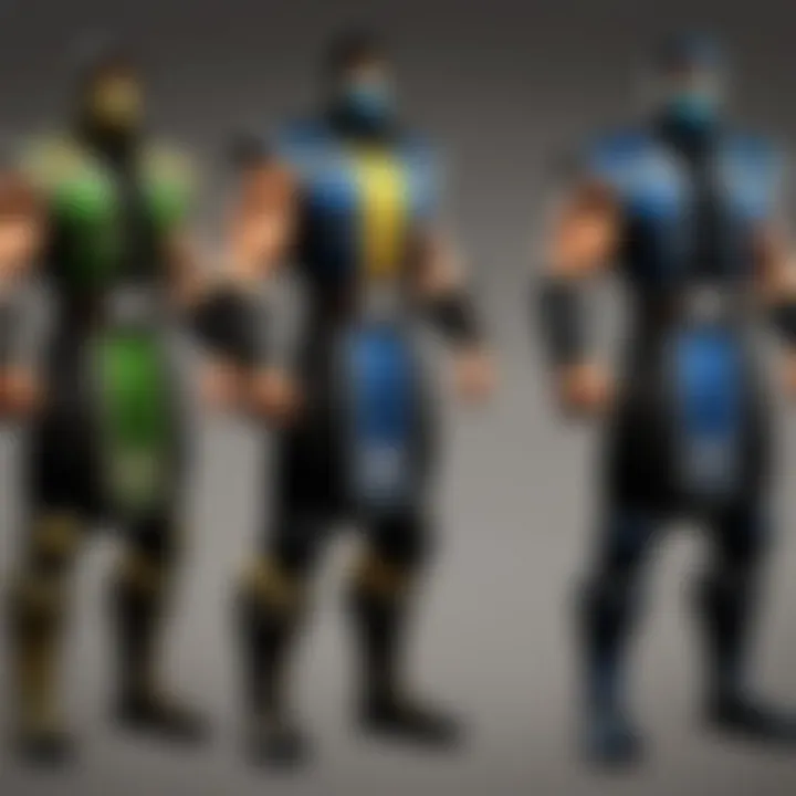 Evolution of characters in Mortal Kombat game machine