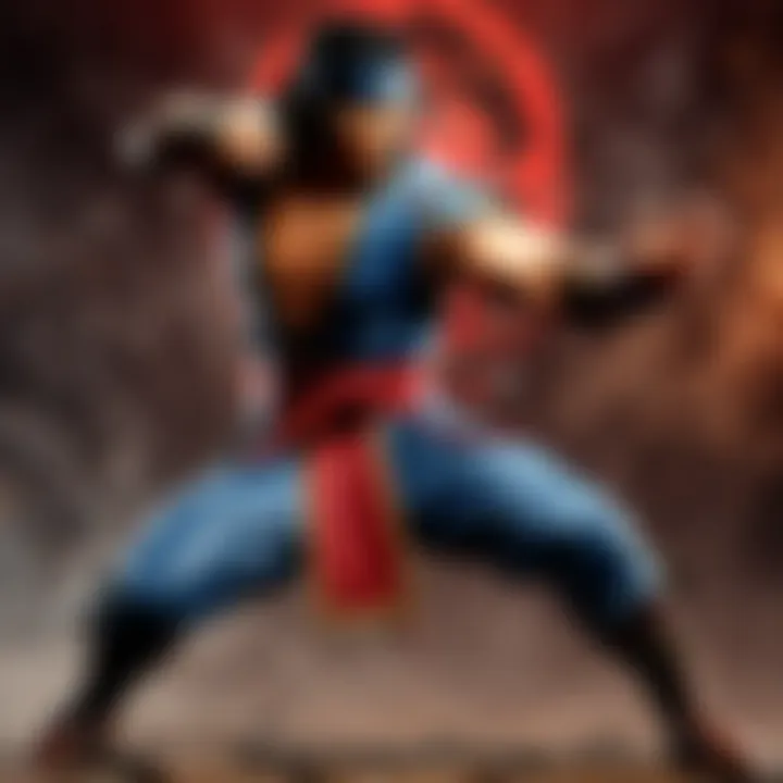 Close-up of Liu Kang figure illustrating dynamic pose and attention to detail.