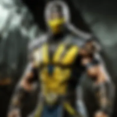 A close-up of a gaming console displaying the Mortal Kombat X screen.