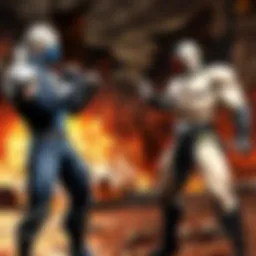 Fierce warriors battling in Mortal Kombat Armageddon on Xbox 360