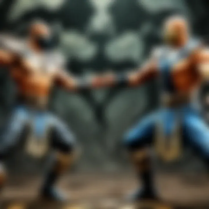 Epic battle scene in Mortal Kombat mobile game