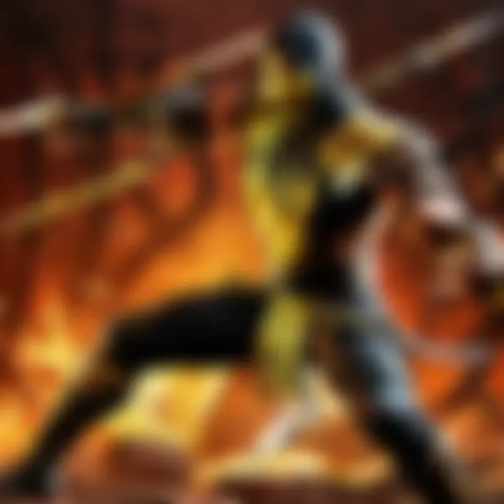 Scorpion character executing his iconic spear move