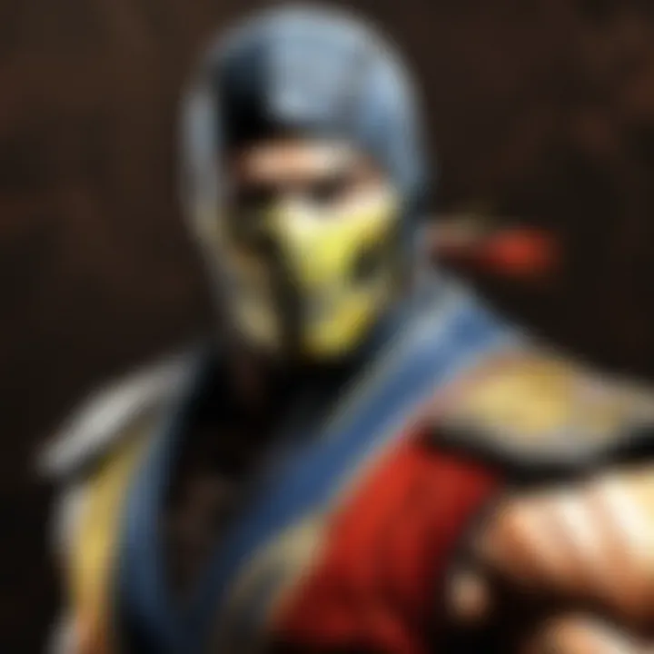 Detailed close-up of Mortal Kombat character's intense expression