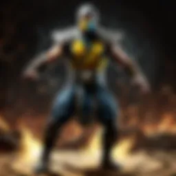 Mortal Kombat character in fierce combat stance