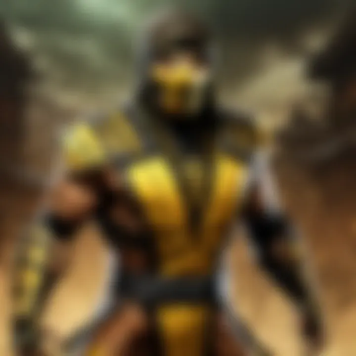 Illustration of Scorpion in Mortal Kombat universe