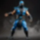 Sculpted Sub-Zero action figure atop icy terrain