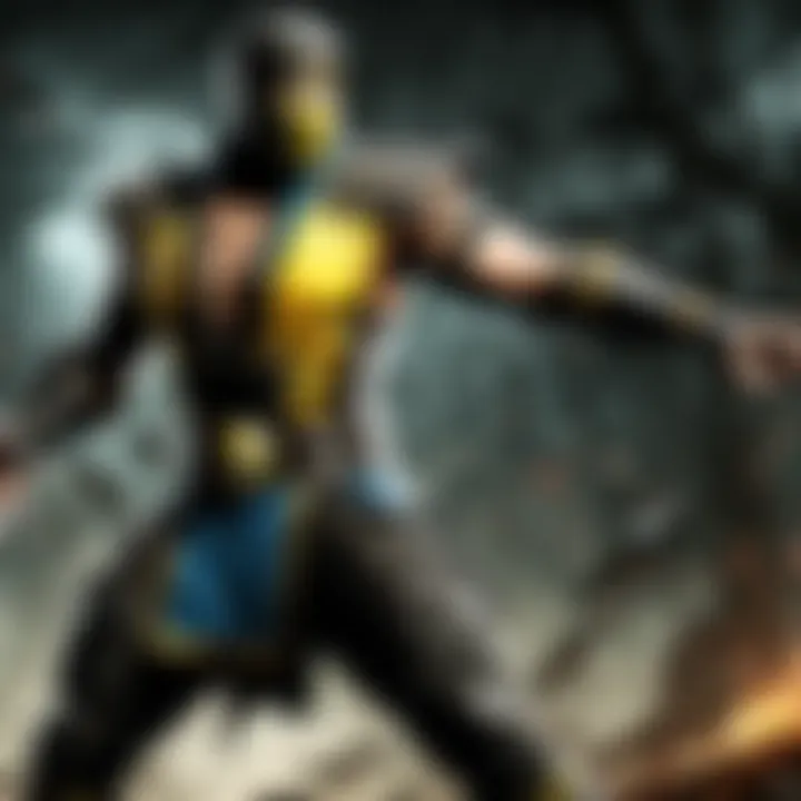 Fierce combatant showcasing powerful moves in Mortal Kombat X