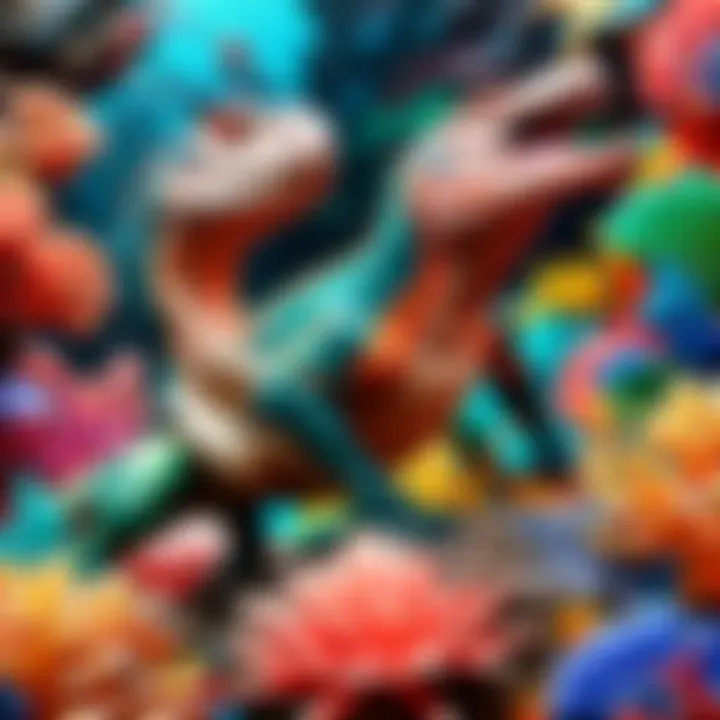 Colorful Reptile in Vibrant Coral Reef