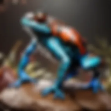 Illustration portraying the vibrant colors and patterns of a poison dart frog