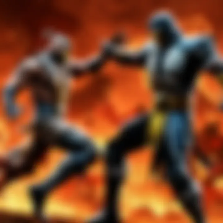 Fiery combat scene in Mortal Kombat Armageddon