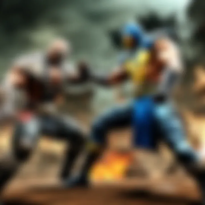 Intense Battle Scene between Mortal Kombat and DC Universe Characters