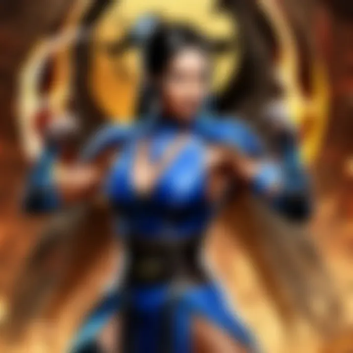 Kitana showcasing her deadly fan techniques in combat