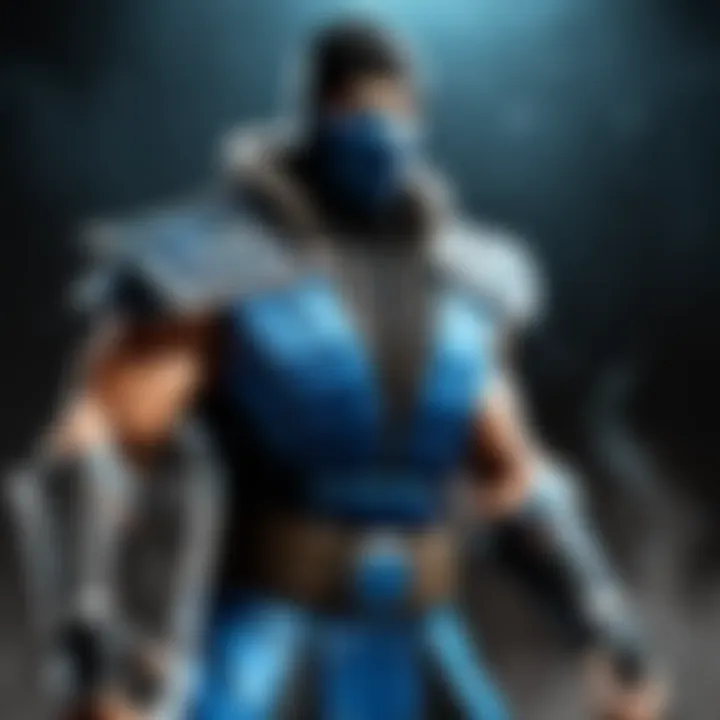 Detailed view of the intricate design on Iron Studios' Sub Zero figure