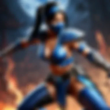 Kitana showcasing deadly fan techniques