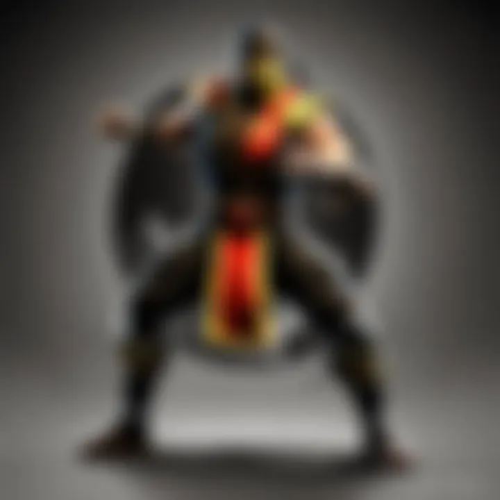 Mortal Kombat character in fiery battle stance