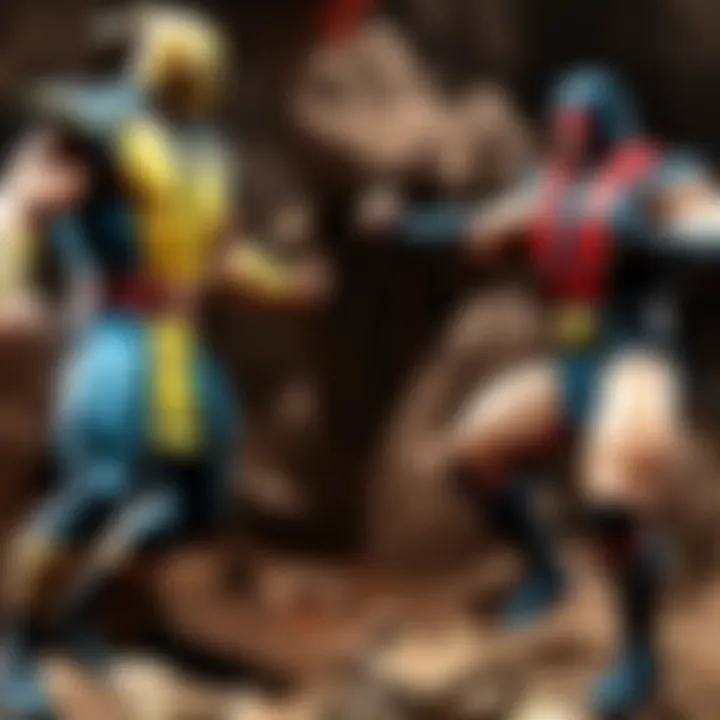 Limited edition Mortal Kombat battle scene diorama showcasing epic fight