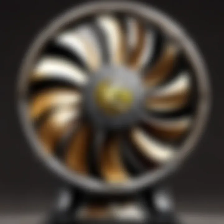 Sleek Metal Blade Fan Design