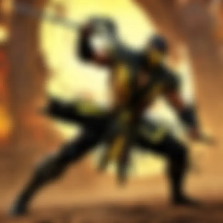 Scorpion executing his iconic spear move in Mortal Kombat