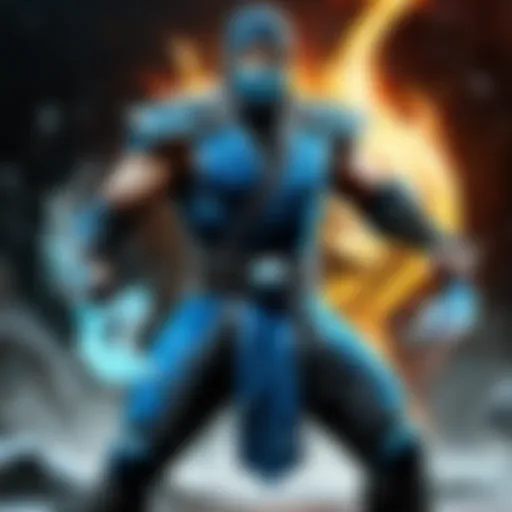 Sub-Zero unleashing cryomancer techniques in Mortal Kombat