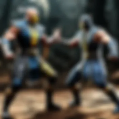 Intense Mortal Kombat battle scene between skilled fighters