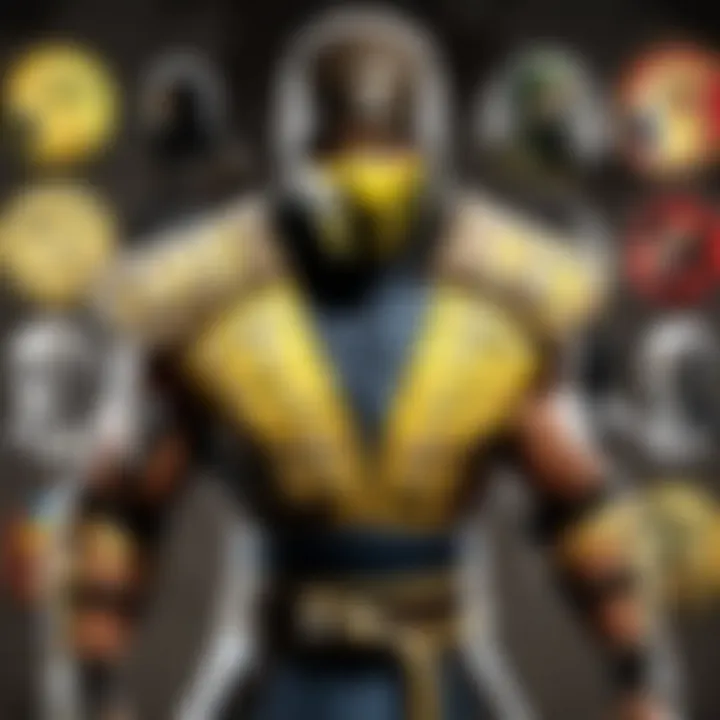 Abstract depiction of Mortal Kombat character-themed decals