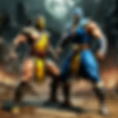 Mortal Kombat characters engagement in fierce combat