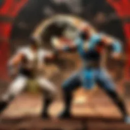 Dynamic martial arts battle scene in Mortal Kombat