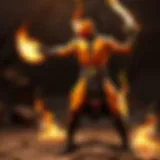 Combatant unleashing a devastating fireball attack