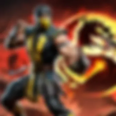 Graphic showing Mortal Kombat gameplay on Nintendo Switch screen