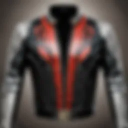 Mortal Kombat Leather Jacket Collar Detail