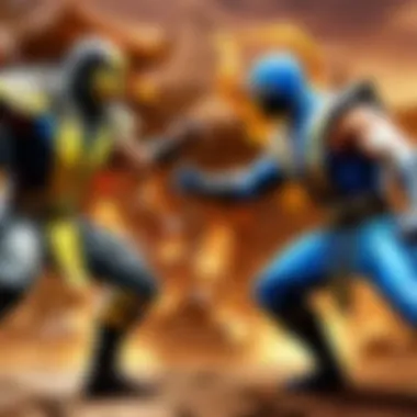 Vibrant Artwork of Scorpion and Sub-Zero Engaged in Battle