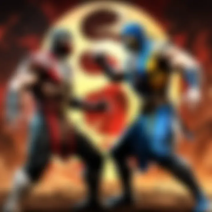 Mesmerizing Mortal Kombat canvas art showcasing a dramatic showdown between rivals