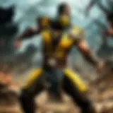 Combatant showcasing fierce fighting skills in Mortal Kombat X