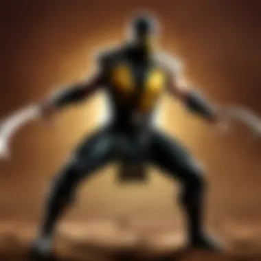 Mortal Kombat character in fierce combat stance