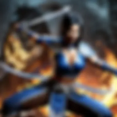 Mystical Kitana wielding her deadly fan blades in battle