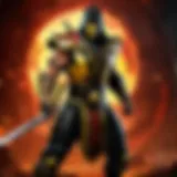 Warrior wielding a mystical sword in Mortal Kombat realm