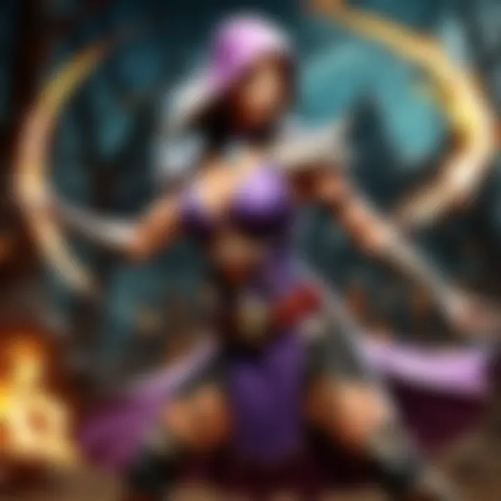 Sorceress casting powerful spells in Mortal Kombat battleground