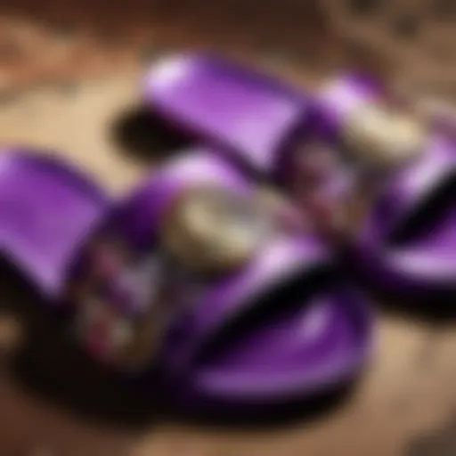 Luxurious Purple MK Slides with Embellishments