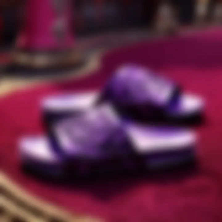 Glamorous Purple MK Slides at a High-End Event