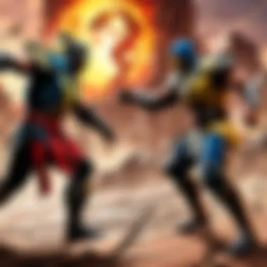 Epic battle scene showcasing intense combat in Mortal Kombat