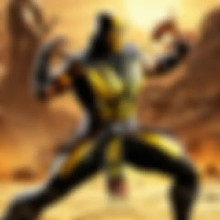 Mortal Combat warrior wielding the Scorpion DC Reel in battle