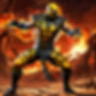 Scorpion's fiery combat style in Mortal Kombat