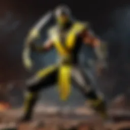 Scorpion wielding his iconic chain spear